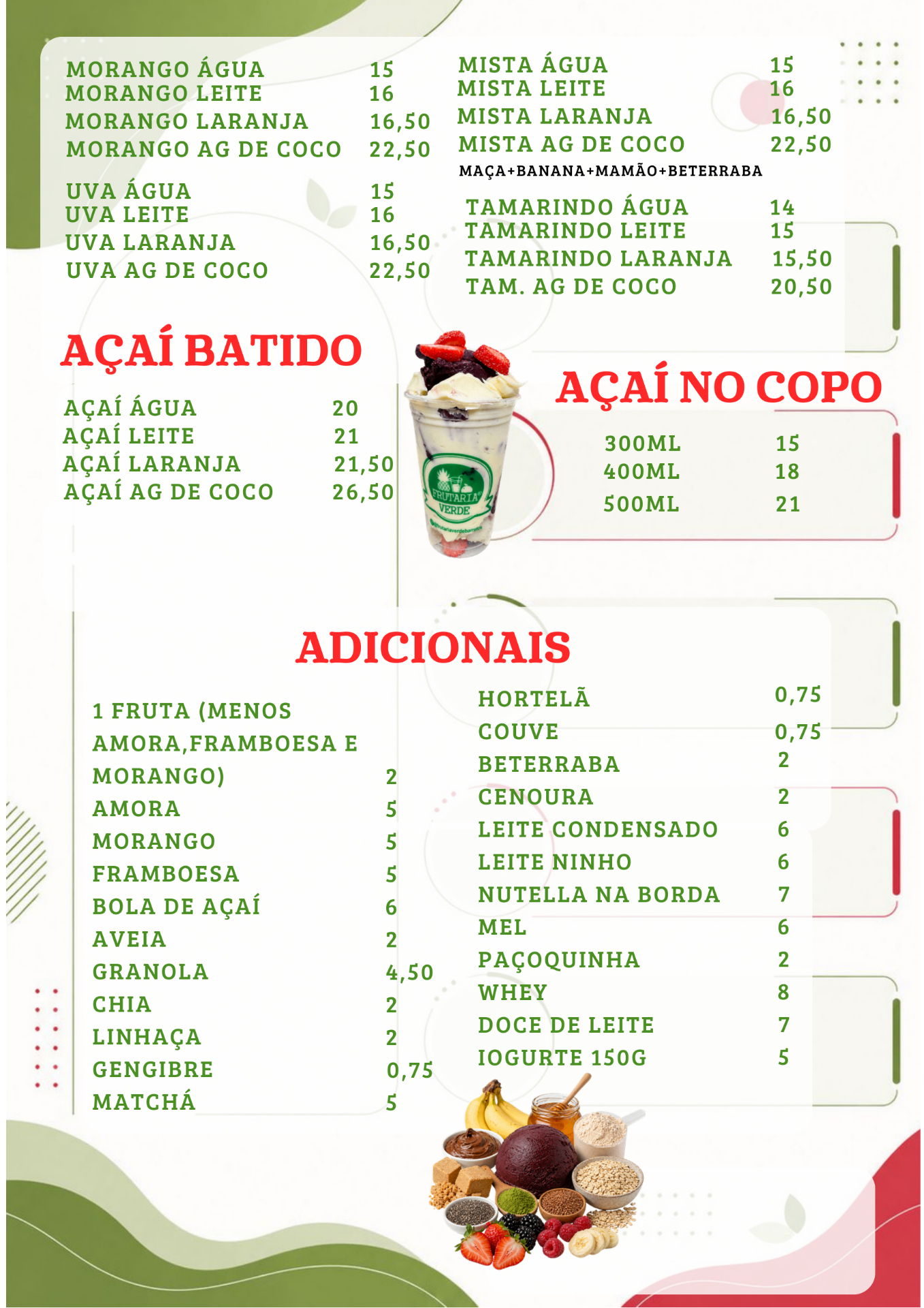 Cardápio Frutaria Verde Barretos - página 4